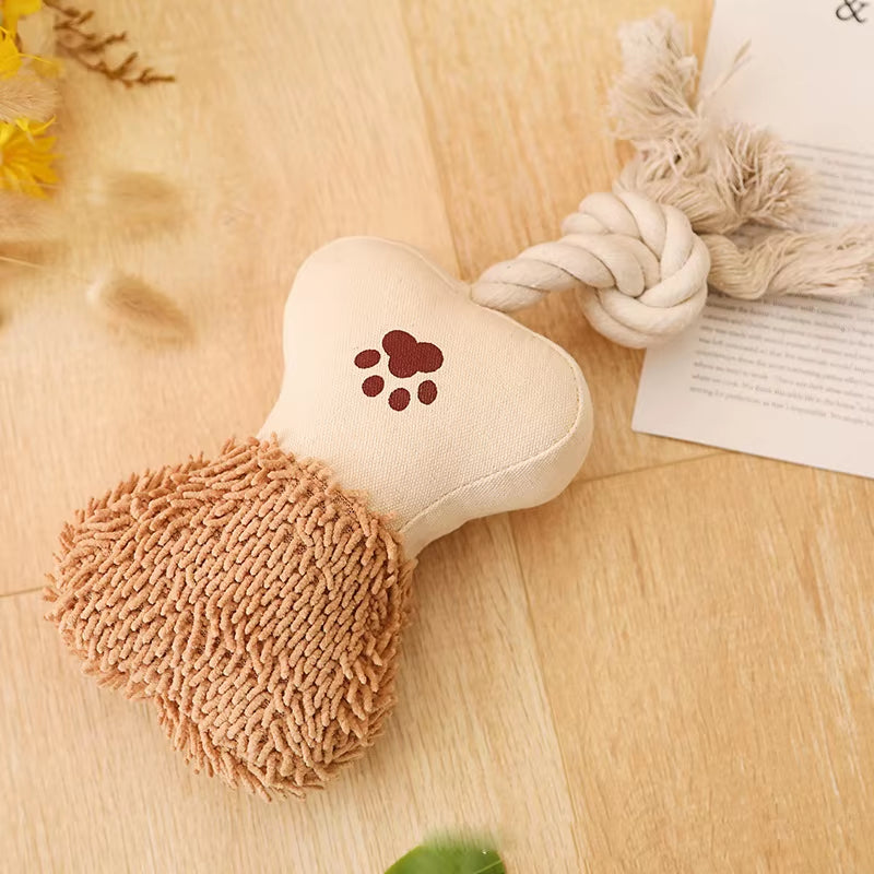 ODM/OEM Pet Plush Toys Customized Interactive Cotton Rope Dog Chewing Toy Tooth Cleaning Bone Shape Luxury Dog Toys