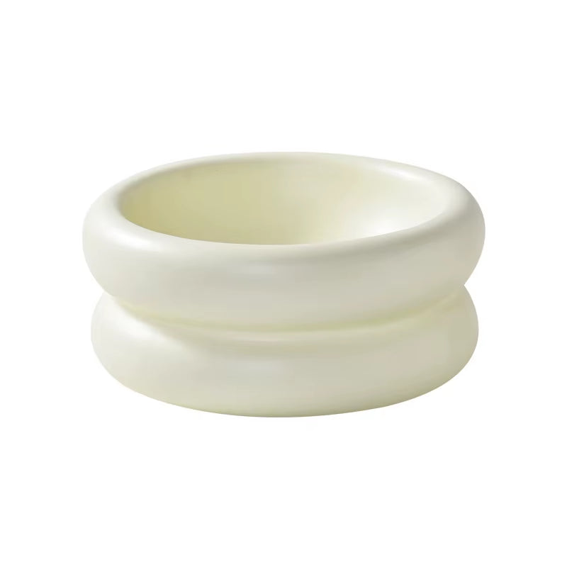 New Style Donut Rounded Shape Pink Purple Ceramic Stylish Dog Pet Bowls Feeders