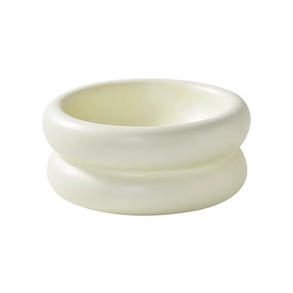 New Style Donut Rounded Shape Pink Purple Ceramic Stylish Dog Pet Bowls Feeders