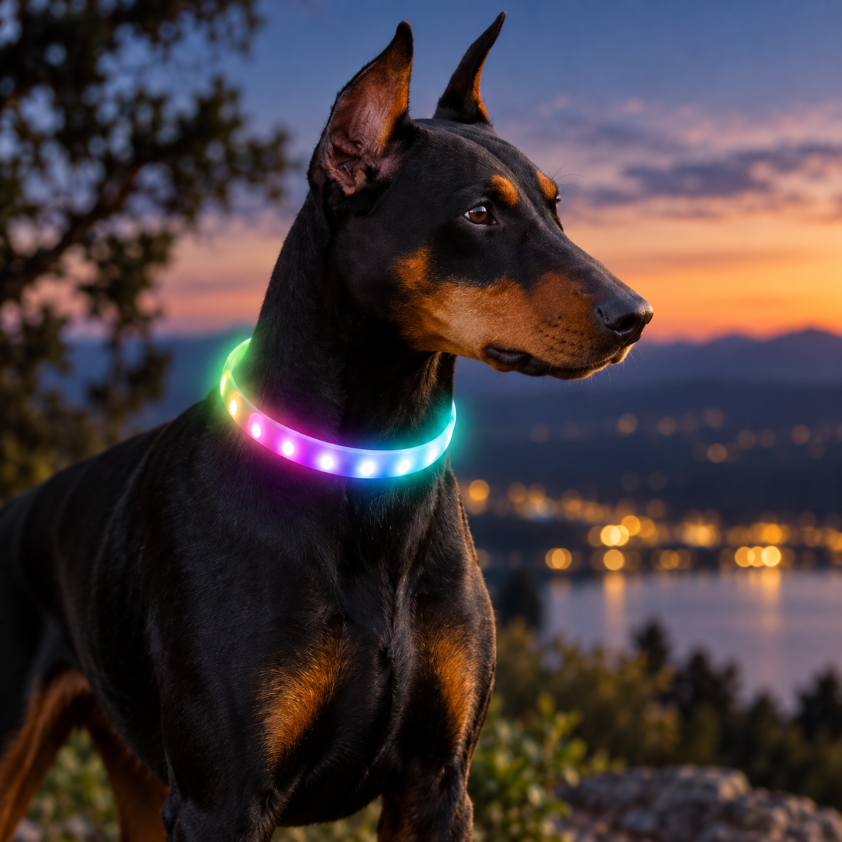 Illuminate Your Dog's Adventures with the Lightweight USB Rechargeable Glowing Collar - 9 Flashing Modes for All Sizes!