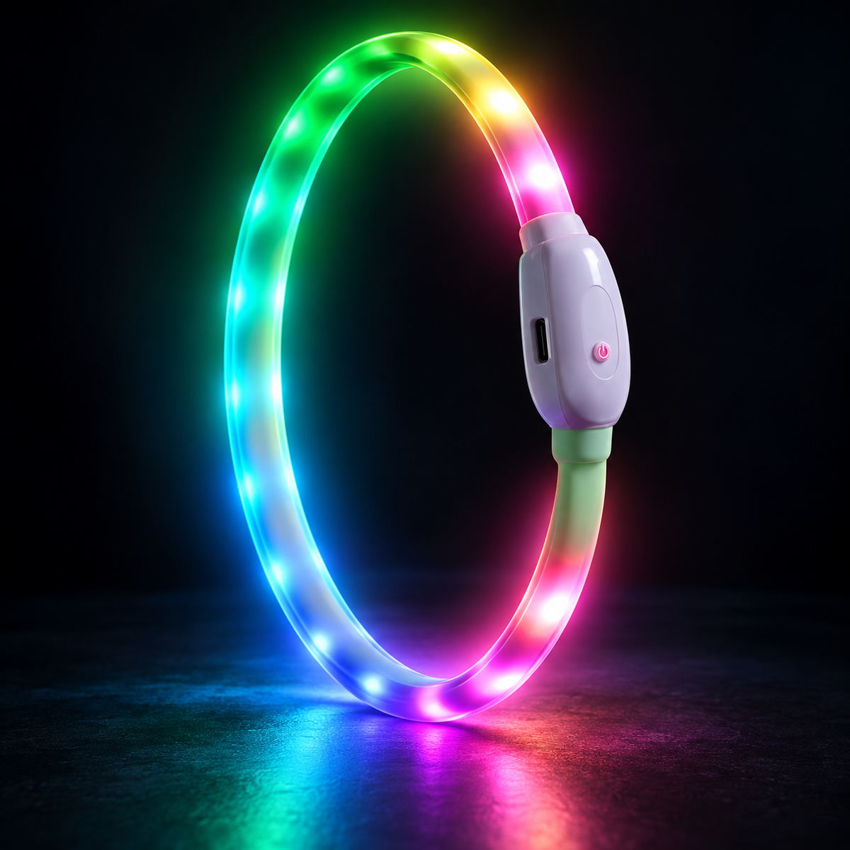 Illuminate Your Dog's Adventures with the Lightweight USB Rechargeable Glowing Collar - 9 Flashing Modes for All Sizes!