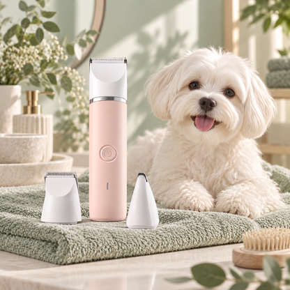 4 in 1 Multi-Functional Pet Electric Hair Clipper with 4 Blades Grooming Trimmer Nail Grinder Curved Foot Trimmer for Dog
