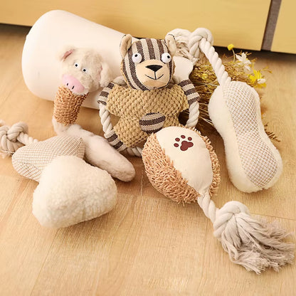 ODM/OEM Pet Plush Toys Customized Interactive Cotton Rope Dog Chewing Toy Tooth Cleaning Bone Shape Luxury Dog Toys