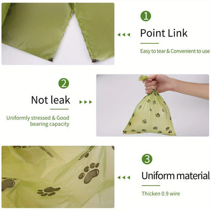Eco-Friendly 8 Rolls Biodegradable Dog Poop Bags - Leak-Proof, Unscented, and Made from High-Quality Corn Starch