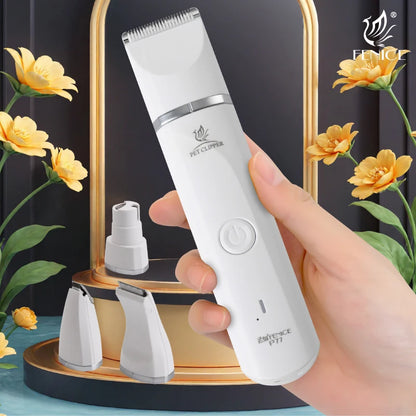 4 in 1 Multi-Functional Pet Electric Hair Clipper with 4 Blades Grooming Trimmer Nail Grinder Curved Foot Trimmer for Dog